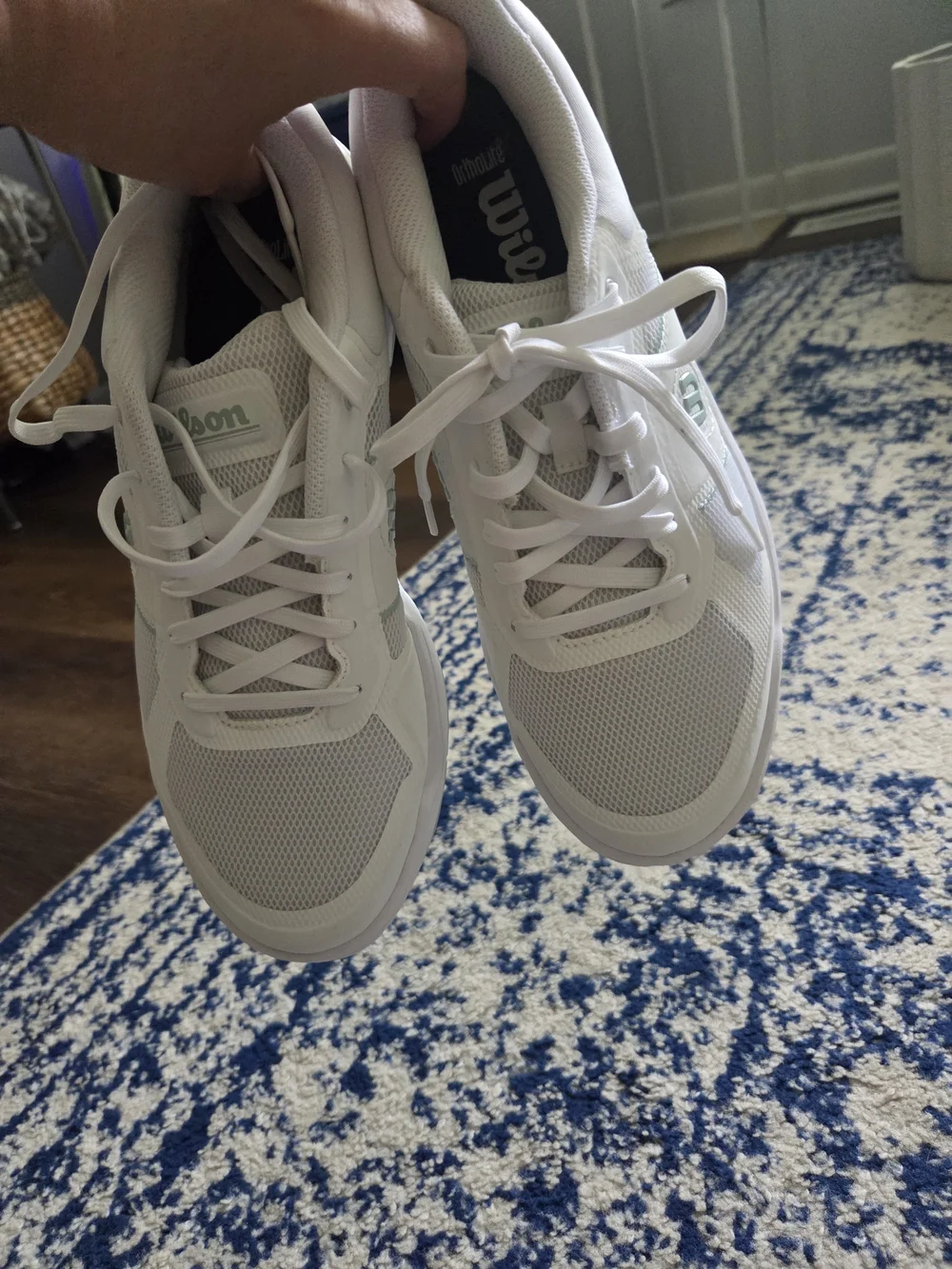Wilson Women’s White Sneakers with Mint Trim